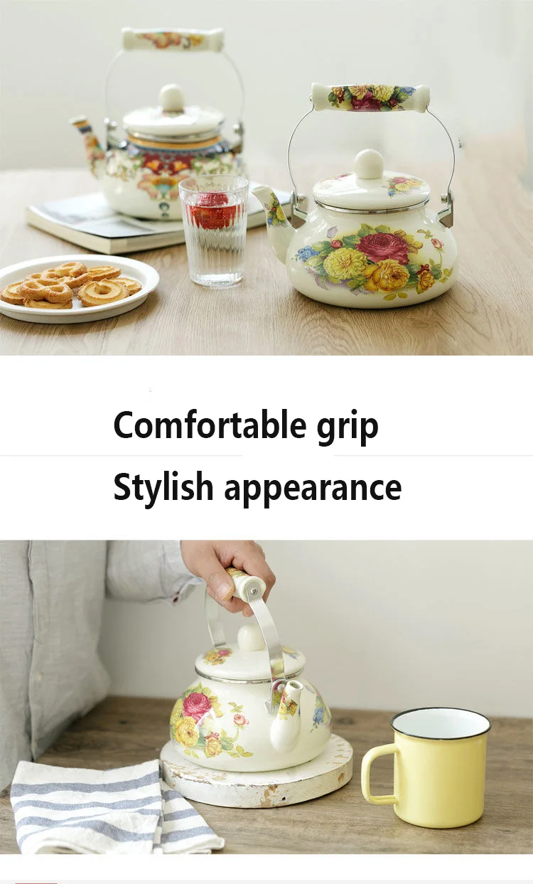 Generic 1.5L Enamel Enamel Kettle Kung Fu Teapot Cool Kettle Milk