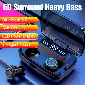 TWS Wireless Bluetooth Earphone Noise Reduction 8D Stereo Sound Headset Waterproof Headphones with 3300mAh charing box Earbuds
TWS Wireless Bluetooth Earphone Noise Reduction 8D Stereo Sound Headset Waterproof Headphones with 3300mAh charing box Earbuds