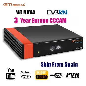 Full HD Gtmedia v8 nova DVB-S2 FTA Satellite Receiver Freesat v8 with Europe Cline for 3 year Support H.265 Built-in WiFi
Full HD Gtmedia v8 nova DVB-S2 FTA Satellite Receiver Freesat v8 with Europe Cline for 3 year Support H.265 Built-in WiFi