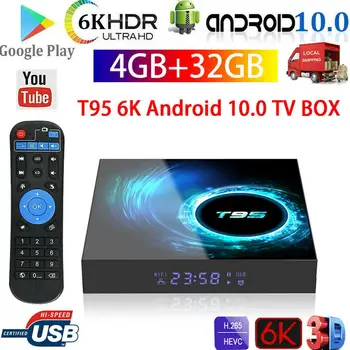 T95 Android 10.0 TV Box Quad Core CPU 4GB RAM/32GB ROM 2.4G Wifi HDMI HD Media Player Mini Set Top Box With IR Remote Control
T95 Android 10.0 TV Box Quad Core CPU 4GB RAM/32GB ROM 2.4G Wifi HDMI HD Media Player Mini Set Top Box With IR Remote Control