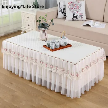 Lace Tablecloth Rectangular Table Cover for Wedding Party Hotel Pastoral Table Cloth with Skirt Bench Cover Teapoy Cover
Lace Tablecloth Rectangular Table Cover for Wedding Party Hotel Pastoral Table Cloth with Skirt Bench Cover Teapoy Cover