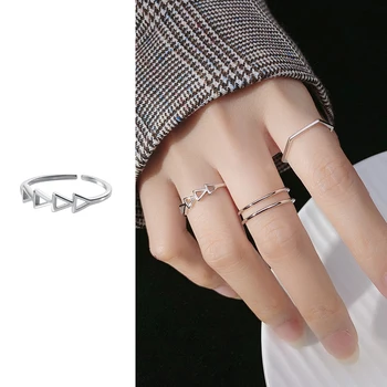 Mocanie Fashion 925 Sterling Silver Multiple Style Geometric Line Opening Ring Stackable Finger Ring for Women Girl Fine Jewelry 
Mocanie Fashion 925 Sterling Silver Multiple Style Geometric Line Opening Ring Stackable Finger Ring for Women Girl Fine Jewelry