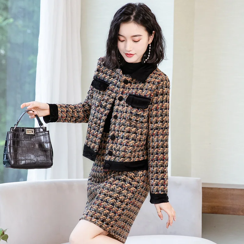 2019 Autumn New Style Pattern Woolen Jacket Women's Autumn Casual Hepburn Wind Short Skirt Two-Piece Set Pattern Package Hip
2019 Autumn New Style Pattern Woolen Jacket Women's Autumn Casual Hepburn Wind Short Skirt Two-Piece Set Pattern Package Hip