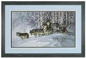 COTTON Top Quality Counted Cross Stitch Kit Winter's Lace Wolf Pack in Winter Snow Wolves dim 35009
COTTON Top Quality Counted Cross Stitch Kit Winter's Lace Wolf Pack in Winter Snow Wolves dim 35009