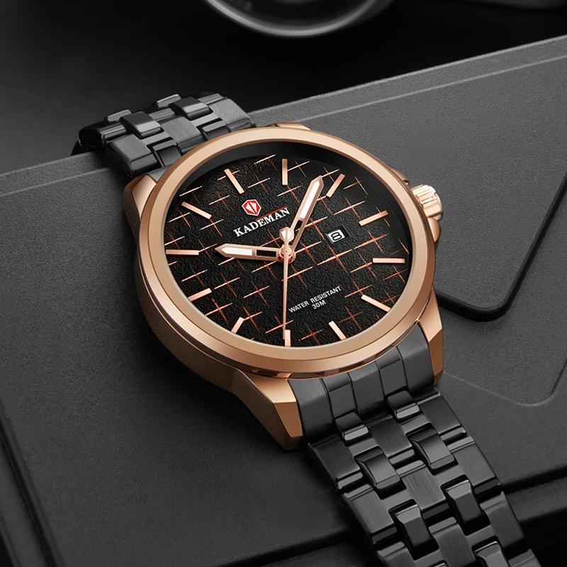 Часы наручные KADEMAN Мужские кварцевые, роскошные брендовые, водонепроницаемые спортивные армейские, полностью стальные, в стиле милитари, с датой 
Часы наручные KADEMAN Мужские кварцевые, роскошные брендовые, водонепроницаемые спортивные армейские, полностью стальные, в стиле милитари, с датой