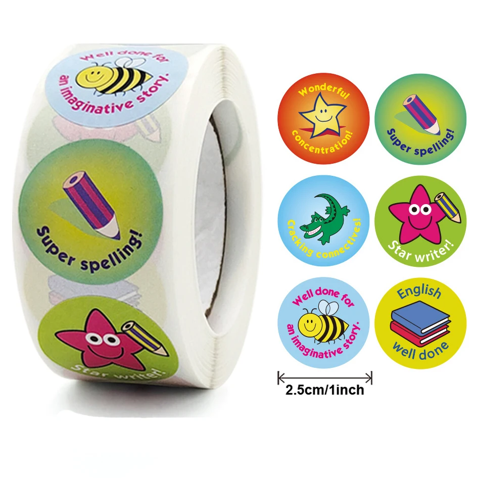 

100-500PCS Cute Cartoon Animal Stickers Teacher Reward Sticker for Kids Thank You DIY Handmade Gift decoration Labels Stationery