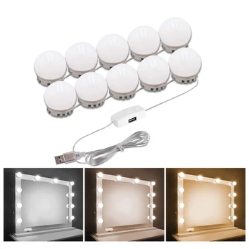 DIY Makeup Table Mirror Light Led Hollywood Vanity Lamp Led Dressing Table 10 Bulbs Kit USB 5V Dimmable Make Up Cosmetic Bulb
DIY Makeup Table Mirror Light Led Hollywood Vanity Lamp Led Dressing Table 10 Bulbs Kit USB 5V Dimmable Make Up Cosmetic Bulb
