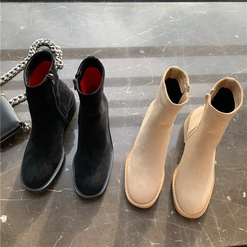 Autumn Boots Women's Low Shoes Round Toe Lace Up Bootee Woman 2019 Zipper Luxury Designer Booties Ladies Ankle Rock Rubber
Autumn Boots Women's Low Shoes Round Toe Lace Up Bootee Woman 2019 Zipper Luxury Designer Booties Ladies Ankle Rock Rubber