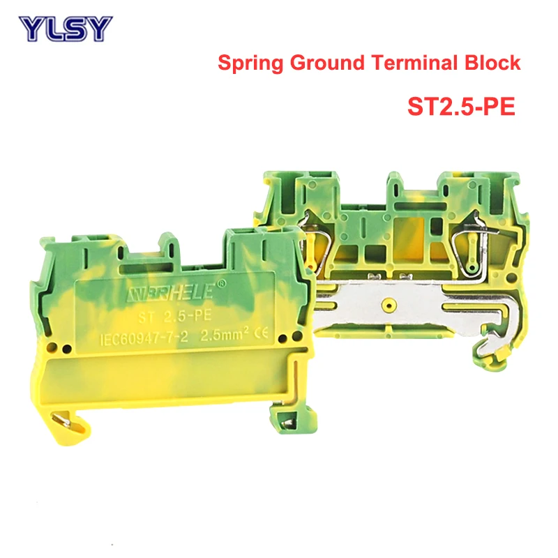 2Pcs Spring Ground Terminal Blocks ST4-PE Bornier Din Rail Yellow Green Earthing Terminals Block Wire Cable Connector 4mm2
2Pcs Spring Ground Terminal Blocks ST4-PE Bornier Din Rail Yellow Green Earthing Terminals Block Wire Cable Connector 4mm2