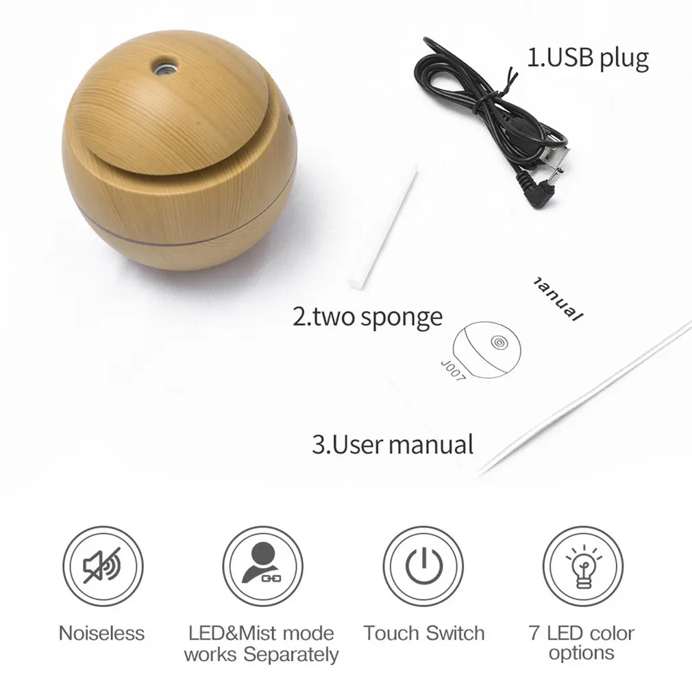 Electric Humidifier Essential Aroma Oil Diffuser Ultrasonic Wood Grain Air Humidifier USB Mini Mist Maker LED Light For Home
Electric Humidifier Essential Aroma Oil Diffuser Ultrasonic Wood Grain Air Humidifier USB Mini Mist Maker LED Light For Home