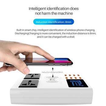 Intelligent digital multi-port charger Universal 10W wireless fast charging mobile phone adapter wireless charging socket
Intelligent digital multi-port charger Universal 10W wireless fast charging mobile phone adapter wireless charging socket