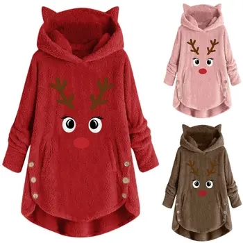 2019 Autumn New Fashion Womens Christmas Reindeer Hooded Fluffy Fur Casual Sweatshirt Ladies Jumper Xmas Warm Tops
2019 Autumn New Fashion Womens Christmas Reindeer Hooded Fluffy Fur Casual Sweatshirt Ladies Jumper Xmas Warm Tops