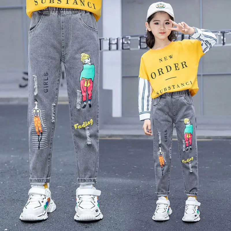 Fashion Cartoon Jeans for Girls Teenage Children Jeans Elastic Waist Denim Baby Casual Pants Kids Trousers Toddler Girl Jeans
Fashion Cartoon Jeans for Girls Teenage Children Jeans Elastic Waist Denim Baby Casual Pants Kids Trousers Toddler Girl Jeans