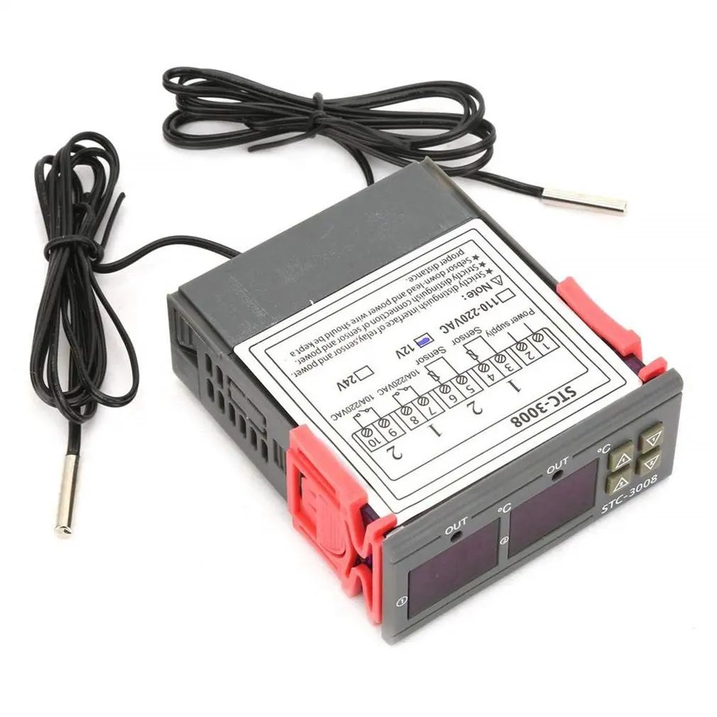 Digital Dual Incubator Temperature Controller Thermostat Two Relay Output Thermoregulator 10A Heating,Cooling,STC-3008 10A 240VS
Digital Dual Incubator Temperature Controller Thermostat Two Relay Output Thermoregulator 10A Heating,Cooling,STC-3008 10A 240VS