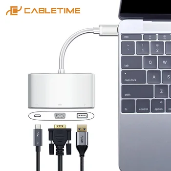 Cabletime USB C HUB Type-c to VGA Adapter 3 in 1 USB C VGA USB 3.0 PD Type C 3.1 for Macbook pro Chromebook Matebook X 13 C212
Cabletime USB C HUB Type-c to VGA Adapter 3 in 1 USB C VGA USB 3.0 PD Type C 3.1 for Macbook pro Chromebook Matebook X 13 C212