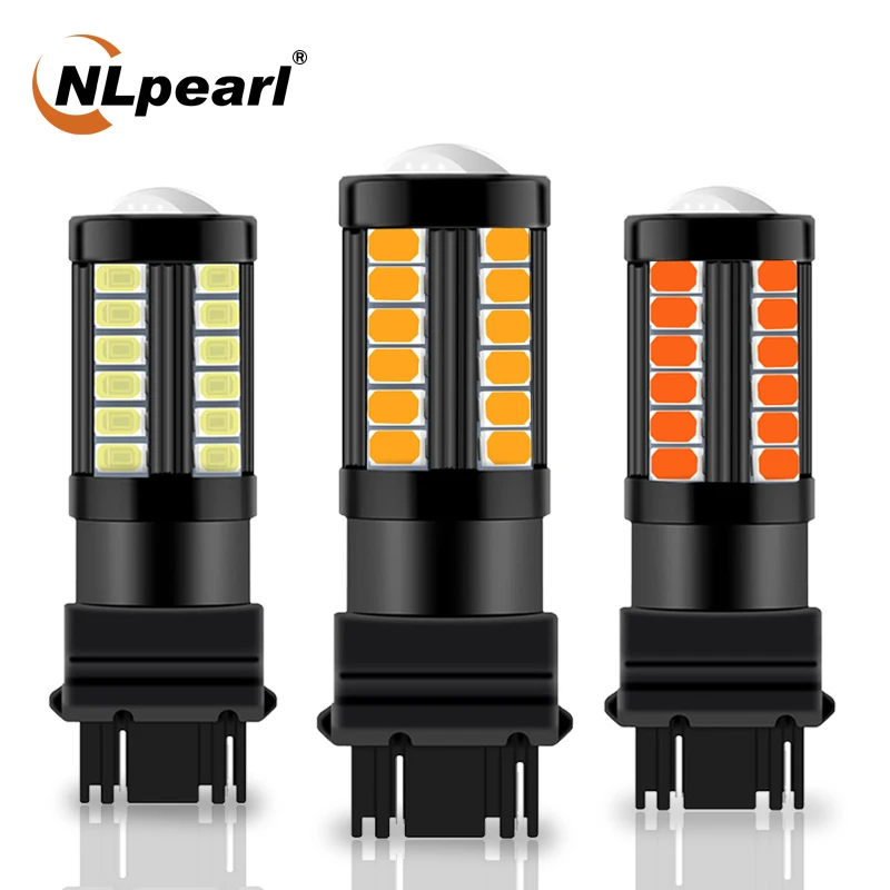 

NLpearl 2x Signal Lamp 12V-24V T25 Led 3157 P27/7W Atuo Brake Backup Light 3156 Led P27W 5730 33SMD Canbus Car Turn Reverse Lamp