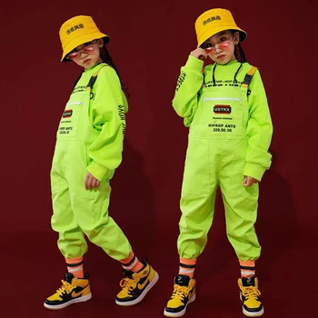 Kid Hip Hop Clothing Green Casual Hoodie Tops Loose Bib Pants for Girls Boys Jazz Dance Costumes Ballroom Dancing Clothes Wear 
Kid Hip Hop Clothing Green Casual Hoodie Tops Loose Bib Pants for Girls Boys Jazz Dance Costumes Ballroom Dancing Clothes Wear