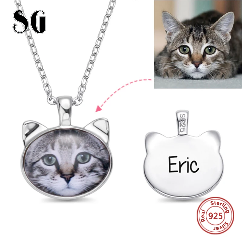 SG 2019 New Personalized Custom Photo Cat Head Necklaces Pet Memorial Jewelry 925 Sterling Silver Animal Necklace Free shipping
SG 2019 New Personalized Custom Photo Cat Head Necklaces Pet Memorial Jewelry 925 Sterling Silver Animal Necklace Free shipping