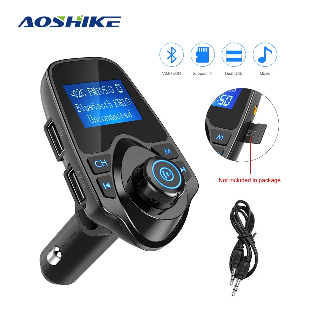 AOSHIKE Bluetooth Car Kit MP3 Player FM Transmitter Wireless Radio Adapter USB Charger Bluetooth 3.0 5V 3.1A FM Transmitter
AOSHIKE Bluetooth Car Kit MP3 Player FM Transmitter Wireless Radio Adapter USB Charger Bluetooth 3.0 5V 3.1A FM Transmitter