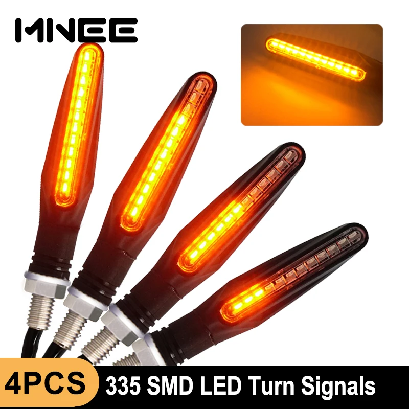 4PCS LED Turn Signals Light for Motorcycle 12*335SMD Tail Flasher Flowing Water Blinker IP68 Bendable Motorcycle Flashing Lights
4PCS LED Turn Signals Light for Motorcycle 12*335SMD Tail Flasher Flowing Water Blinker IP68 Bendable Motorcycle Flashing Lights