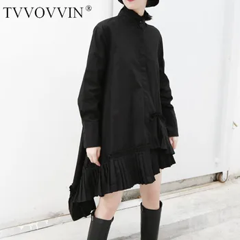 TVVOVVIN 2019 Soilid Color Shirt Woman Long Sleeve Stand Lead Single Breasted Dress Fold Court Shirt Oversize White Shirt ZX419 
TVVOVVIN 2019 Soilid Color Shirt Woman Long Sleeve Stand Lead Single Breasted Dress Fold Court Shirt Oversize White Shirt ZX419