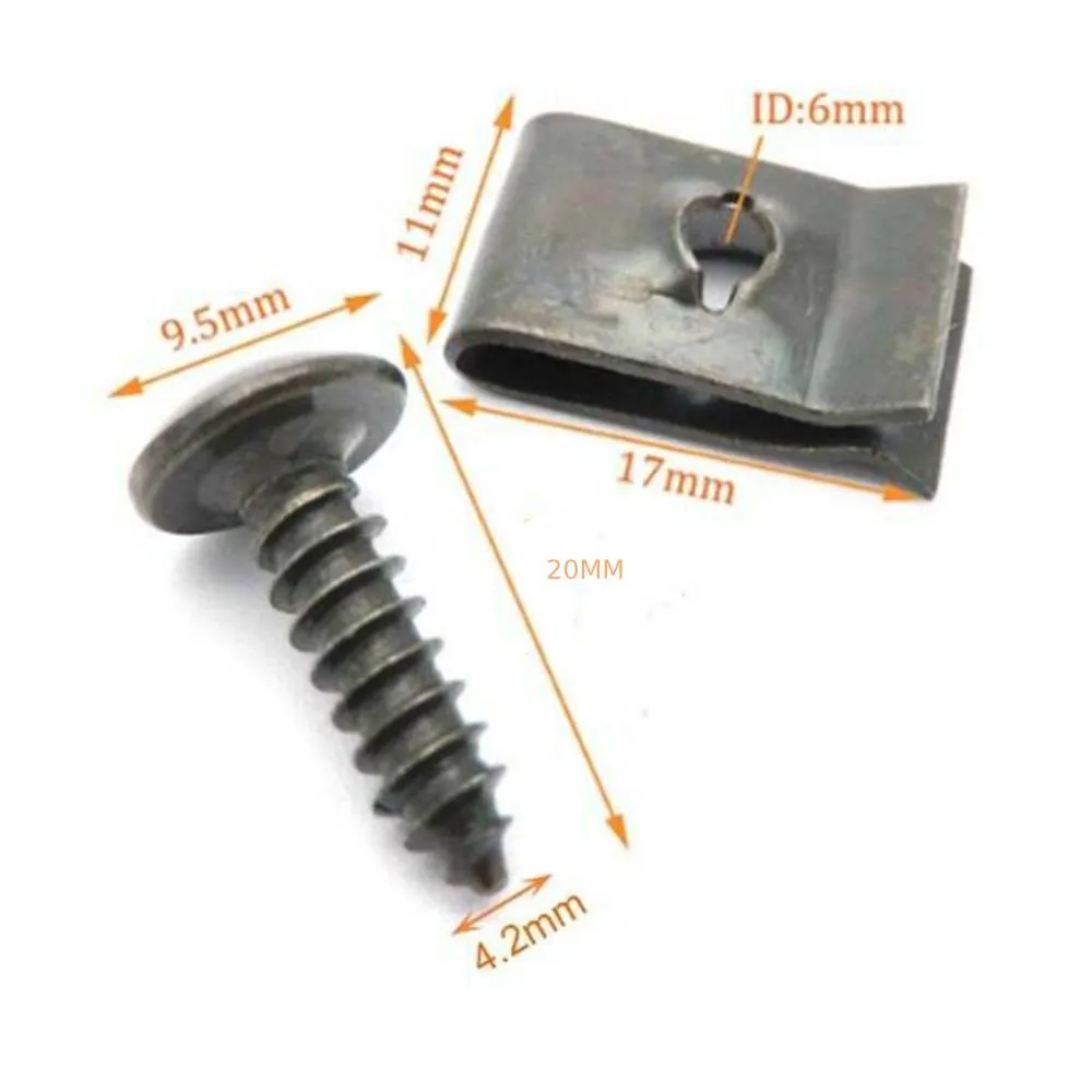 20Set Metal U-type Clip With Screw Car Bumper Fender Trim Panel Fasteners Car Clamp Accessories
20Set Metal U-type Clip With Screw Car Bumper Fender Trim Panel Fasteners Car Clamp Accessories