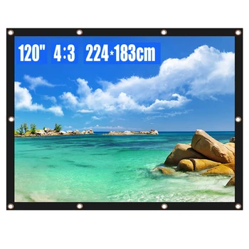 Projector Screen 120 Inch 4:3 HD Foldable Anti-Crease Portable Projection Movies Screen for Home Theater Office Outdoor Indoor
Projector Screen 120 Inch 4:3 HD Foldable Anti-Crease Portable Projection Movies Screen for Home Theater Office Outdoor Indoor