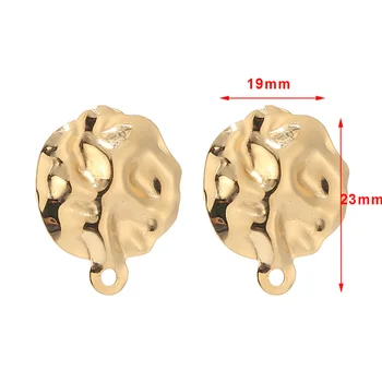Gold tone Stainless Steel Stud Earring Findings Ear Studs Components Flat Earrings Posts with Loop for Jewelry Making 23mm*19mm
Gold tone Stainless Steel Stud Earring Findings Ear Studs Components Flat Earrings Posts with Loop for Jewelry Making 23mm*19mm
