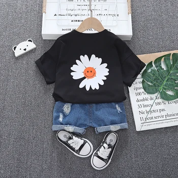 Toddler Baby Boy Clothes Summer Set Kid Boys Set Short Sleeve Flower Print T shirt Soft Denim Infant Children Clothing Outfit 
Toddler Baby Boy Clothes Summer Set Kid Boys Set Short Sleeve Flower Print T shirt Soft Denim Infant Children Clothing Outfit