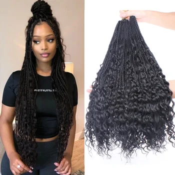 Leeven Synthetic Hair BOHO Goddess Box Bcraid 24" Ombre Bohemian Box Braids crochet twist Knotless Box Braids with Curly Ends
Leeven Synthetic Hair BOHO Goddess Box Bcraid 24" Ombre Bohemian Box Braids crochet twist Knotless Box Braids with Curly Ends