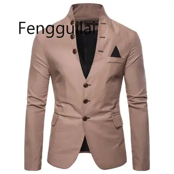 FENGGUILAI Mens Suits Blazers Euro Size 2020 Spring Autumn Multi-button Decorative Men's Casual Stand-up Collar Suit Soild Suit
FENGGUILAI Mens Suits Blazers Euro Size 2020 Spring Autumn Multi-button Decorative Men's Casual Stand-up Collar Suit Soild Suit