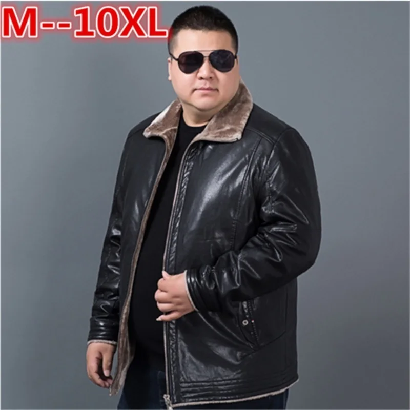 

Plus size 10XL 8XL 6XL 5X Winter Mens Genuine Leather Jacket Brand Clothing Sheepskin Coat Rex Rabbit Fur Parka with Mink Collar