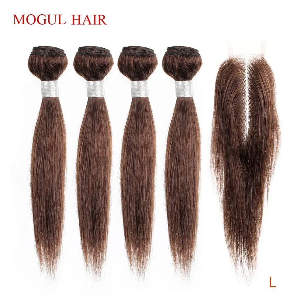 MOGUL HAIR 50 г/шт. пряди с кружевной застежкой Ким K 2x6 темно коричневые бразильские