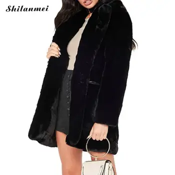 Thicken Faux Fur Coat Women Long Fluffy Fur Jacket Long Sleeve Red Fur Overcoat Lapel Pockets Fashion Black Office Fur Coat
Thicken Faux Fur Coat Women Long Fluffy Fur Jacket Long Sleeve Red Fur Overcoat Lapel Pockets Fashion Black Office Fur Coat