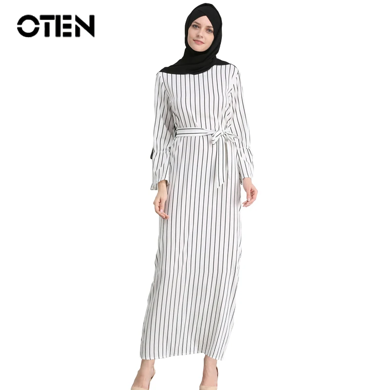 OTEN Muslim Women Spring Autumn Long Sleeve O Neck Striped Print fashionable Islamic abaya dubai turkey prayer Long Maxi dress
OTEN Muslim Women Spring Autumn Long Sleeve O Neck Striped Print fashionable Islamic abaya dubai turkey prayer Long Maxi dress