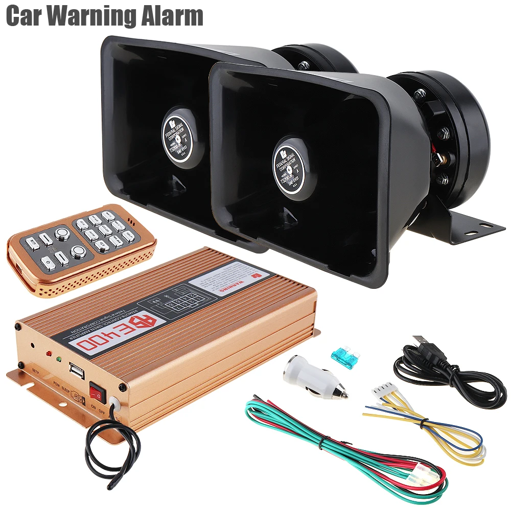 12V 400W 18 Tone Loud Car Warning Alarm Police Siren Horn Speaker with MIC System & Wireless Remote Control for Car Vehicle
12V 400W 18 Tone Loud Car Warning Alarm Police Siren Horn Speaker with MIC System & Wireless Remote Control for Car Vehicle