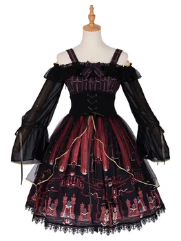 Gothic Black Lolita Dress Full Sleeves Cold Shoulder Cats 3D Print Lolita One Piece Dress
Gothic Black Lolita Dress Full Sleeves Cold Shoulder Cats 3D Print Lolita One Piece Dress