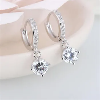 925 Sterling Silver Mosaic CZ Four Claws Zircon Drop Earring for Women Wedding Brincos Pendientes femme Dangle Earrings eh1307
925 Sterling Silver Mosaic CZ Four Claws Zircon Drop Earring for Women Wedding Brincos Pendientes femme Dangle Earrings eh1307