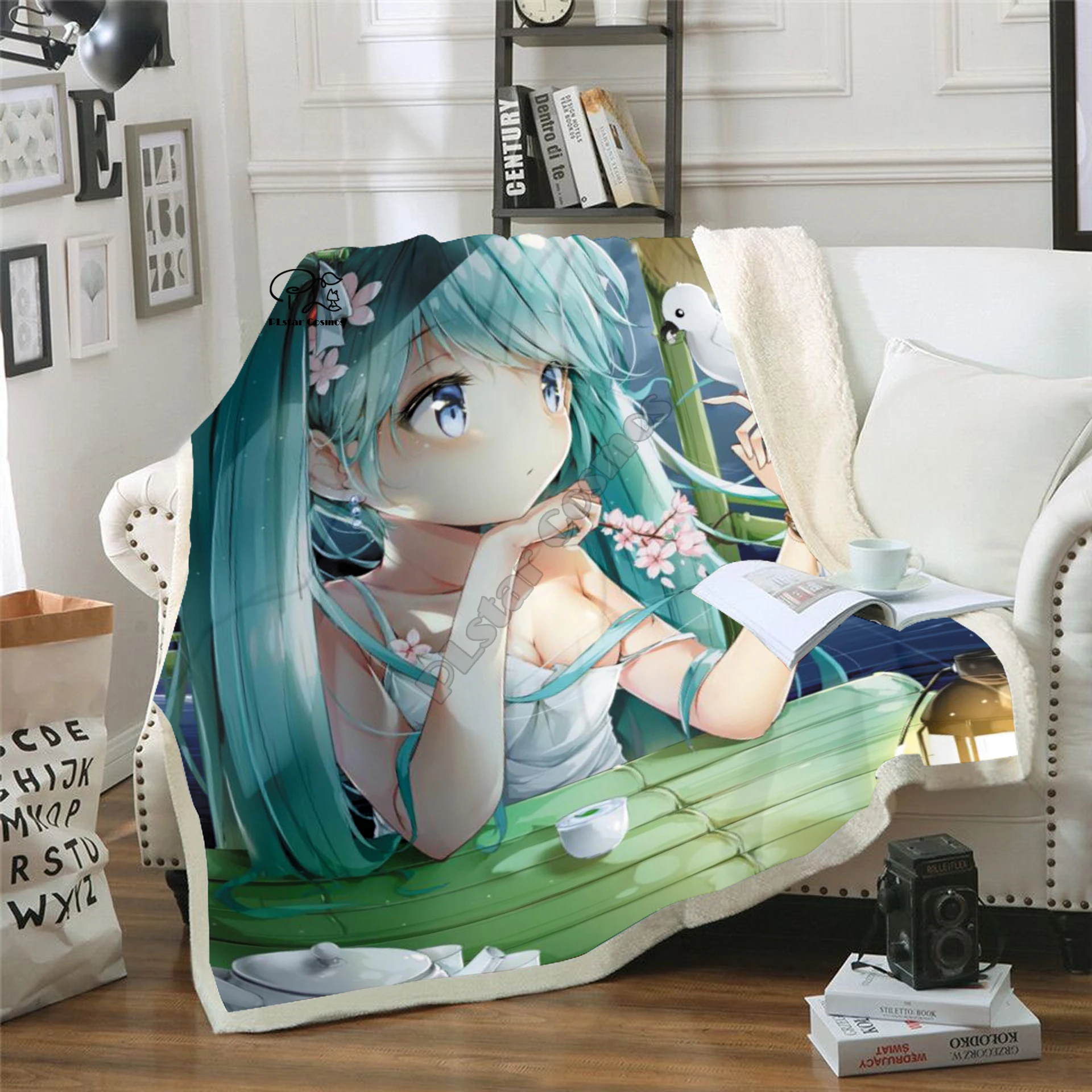 Plstar Cosmos Anime Hatsune Miku funny character Blanket 3D print Sherpa Blanket on Bed Home Textiles Dreamlike style-3
Plstar Cosmos Anime Hatsune Miku funny character Blanket 3D print Sherpa Blanket on Bed Home Textiles Dreamlike style-3