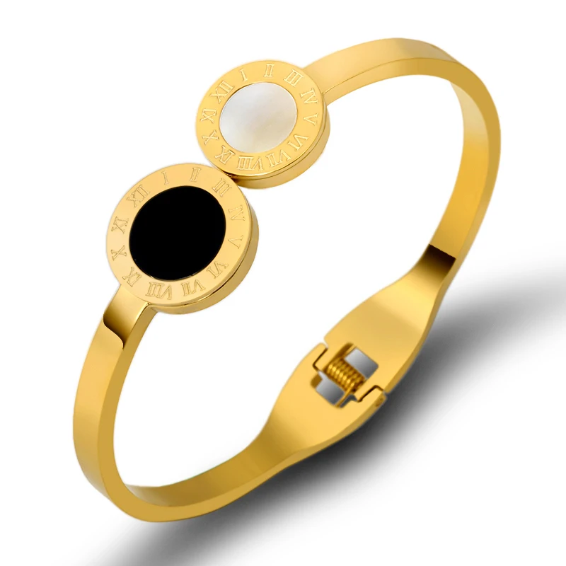 Double Round Circles Open Cuff Bracelets Roman Numeral Bangles For Women Black White Shell Bracelet Luxury Trendy Jewelry Gift
Double Round Circles Open Cuff Bracelets Roman Numeral Bangles For Women Black White Shell Bracelet Luxury Trendy Jewelry Gift