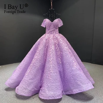 2020 Full Purple Lace Blush Ball Gown Wedding Dress Off Shoulder Sweetheart Floor Length Lace-up Saudi Arabia Bride Dresses
2020 Full Purple Lace Blush Ball Gown Wedding Dress Off Shoulder Sweetheart Floor Length Lace-up Saudi Arabia Bride Dresses