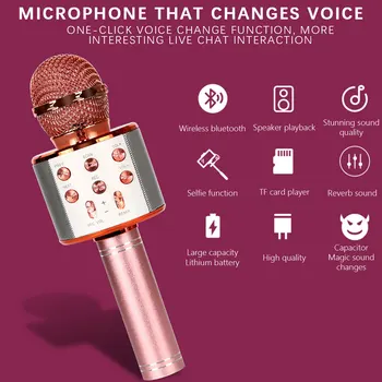 Wireless Microphone Record Function for Karaoke, 4 in 1 Bluetooth Handheld Portable Speaker Wireless Microphone
Wireless Microphone Record Function for Karaoke, 4 in 1 Bluetooth Handheld Portable Speaker Wireless Microphone