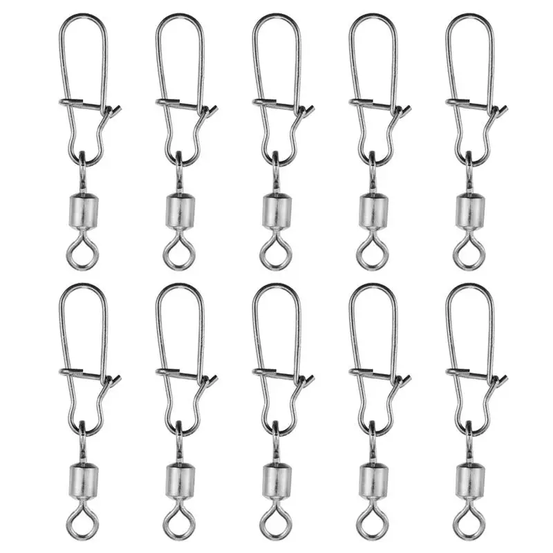 100PCS Fishing Accessories Connector Pin Bearing Rolling Swivel Stainless Steel Snap Fishhook Lure Swivels Tackle 6# 3# 
100PCS Fishing Accessories Connector Pin Bearing Rolling Swivel Stainless Steel Snap Fishhook Lure Swivels Tackle 6# 3#