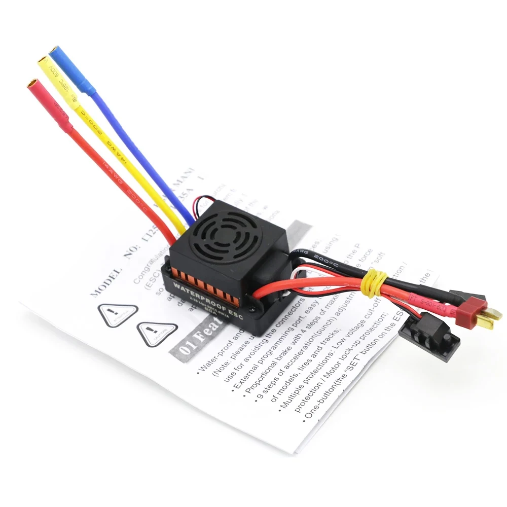 RC Waterproof 60A 2-3S Sensorless Brushless Electronic Speed Controller ESC 3A/5.5V BEC For 1/10 RC Car Truck Buggy Part Toy
RC Waterproof 60A 2-3S Sensorless Brushless Electronic Speed Controller ESC 3A/5.5V BEC For 1/10 RC Car Truck Buggy Part Toy