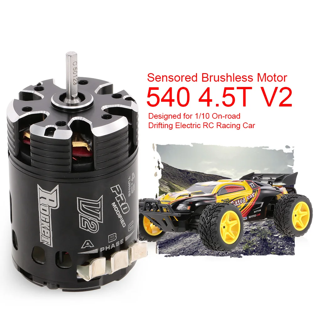 540 4.5T V2 1-2S Sensored Brushless Motor for 1/10 On-road Drifting Electric RC Racing Car
540 4.5T V2 1-2S Sensored Brushless Motor for 1/10 On-road Drifting Electric RC Racing Car