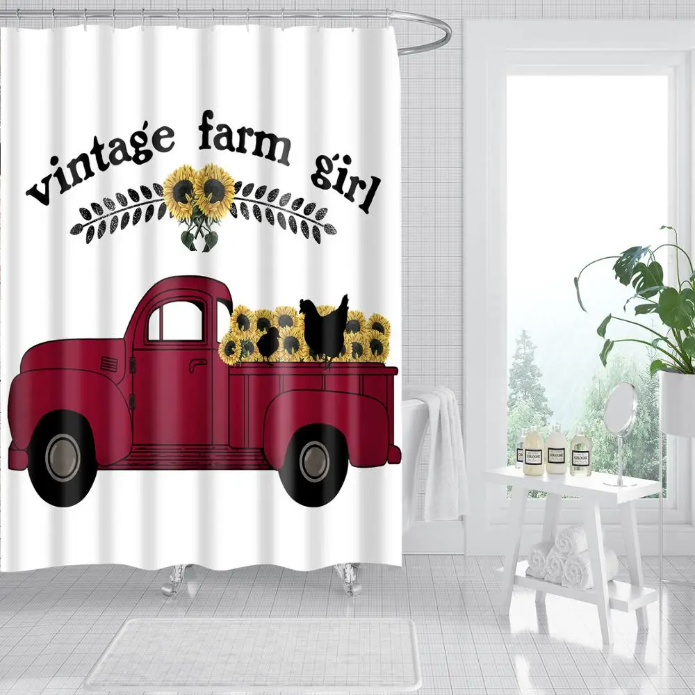 Waterproof Thicken Red Car Sunflowers White Bathroom Polyester Mildew Proof Bath Tub Shower Curtain with 12 pcs Hooks
Waterproof Thicken Red Car Sunflowers White Bathroom Polyester Mildew Proof Bath Tub Shower Curtain with 12 pcs Hooks