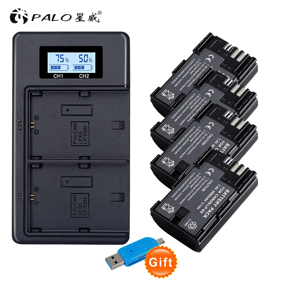 4Pcs LP-E6 LP E6 LPE6N Camera battery AKKU Japan Sanyo Cell + LCD USB Dual Charger for Canon EOS 5DS R 5D Mark II 5D 6D 7D 80D
4Pcs LP-E6 LP E6 LPE6N Camera battery AKKU Japan Sanyo Cell + LCD USB Dual Charger for Canon EOS 5DS R 5D Mark II 5D 6D 7D 80D