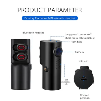 2 In 1 WIFI Support TF Card 1080P HD Voice Control 130 Degree Wide Angle Dash Cam With Bluetooth Earphones Mini Driving Recorder
2 In 1 WIFI Support TF Card 1080P HD Voice Control 130 Degree Wide Angle Dash Cam With Bluetooth Earphones Mini Driving Recorder