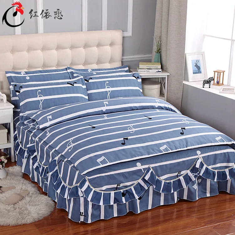 Korean-style Flounced Four-piece of Bed Skirt Twill Brushed Warm Bedspread chuang qun shi Kit
Korean-style Flounced Four-piece of Bed Skirt Twill Brushed Warm Bedspread chuang qun shi Kit