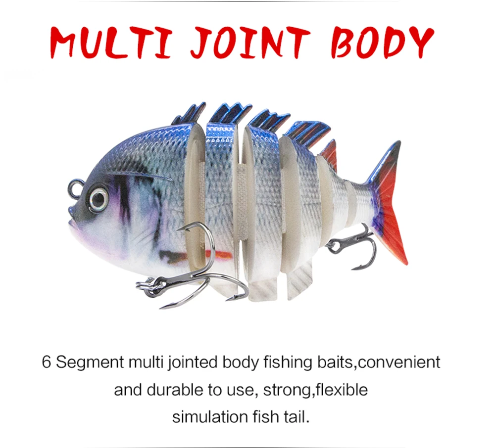 Description Picture 6 of item3.2" Bluegill Swimbait Fishing Lure 14g 6 Sections Sunfish Hard Bait Artificial Lifelike Bass Muskie Pike Fishing Tackle Pesca